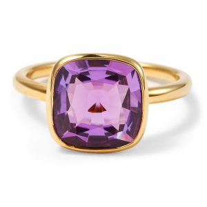 The Eva (Cushion Cut Amethyst in Solid 18ct Gold)