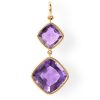 The Eva Earrings (Cushion Cut Amethyst Double Drop Earrings in Solid 18ct Gold)